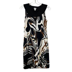 Cache Womens Sleeveless Bubble Dress Black/Multi Size 4 Above Knee Pockets